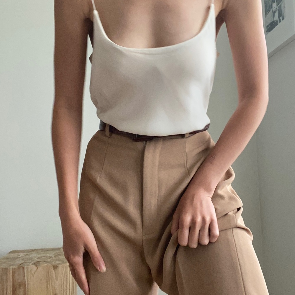 Vintage Oscar de la renta white silk top blouse M 6